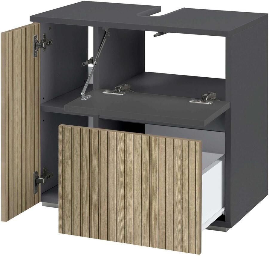 Home affaire Wastafelonderkast Wisla Sifon uitsparing push-to-open functie breedte 60 cm hoogte 55 cm - Foto 2