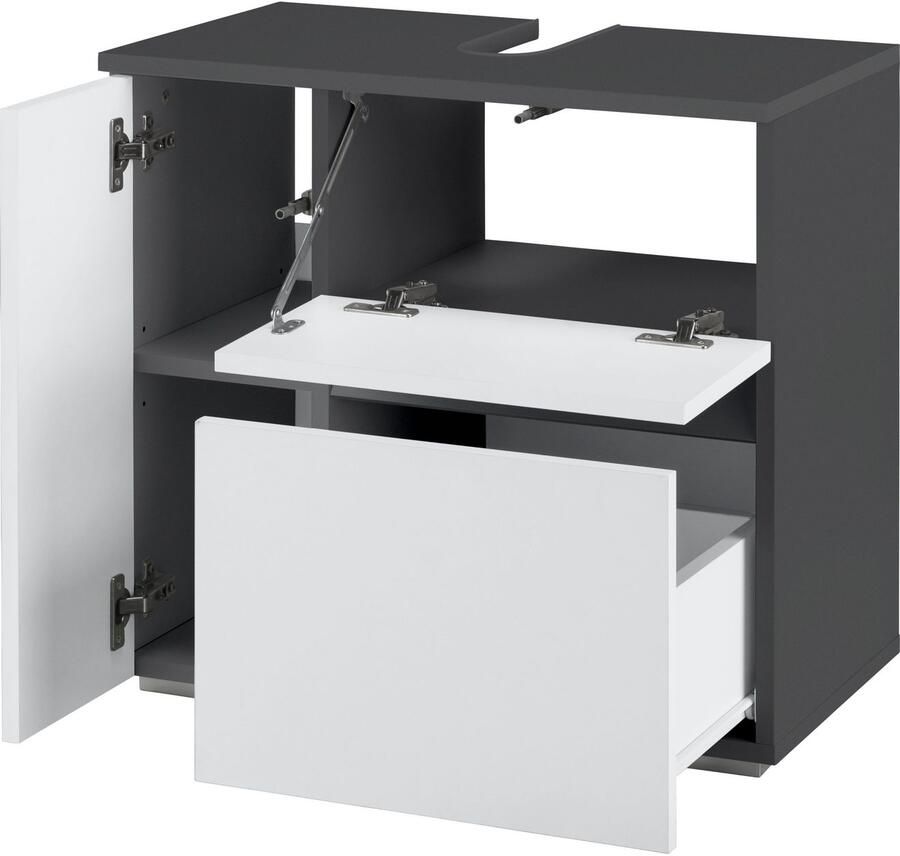 Home affaire Wastafelonderkast Wisla Sifon uitsparing push-to-open functie breedte 60 cm hoogte 55 cm - Foto 3