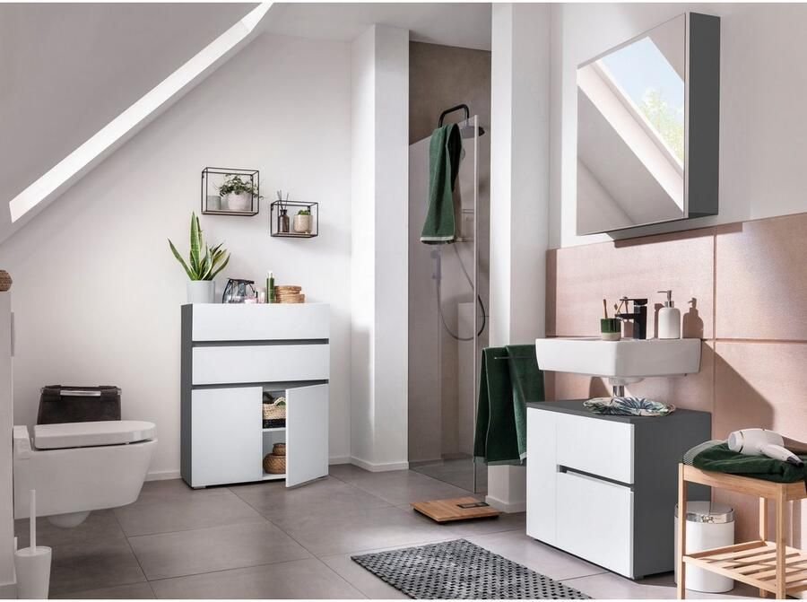 Home affaire Wastafelonderkast Wisla Sifon uitsparing push-to-open functie breedte 60 cm hoogte 55 cm - Foto 4