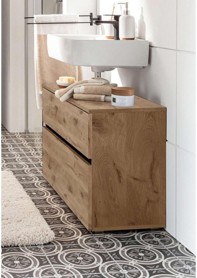 Home affaire Wastafelonderkast Wisla Sifon uitsparing push-to-open functie breedte 80 cm hoogte 55 cm - Foto 5