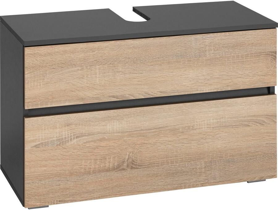 Home affaire Wastafelonderkast Wisla Sifon uitsparing push-to-open functie breedte 80 cm hoogte 55 cm - Foto 4