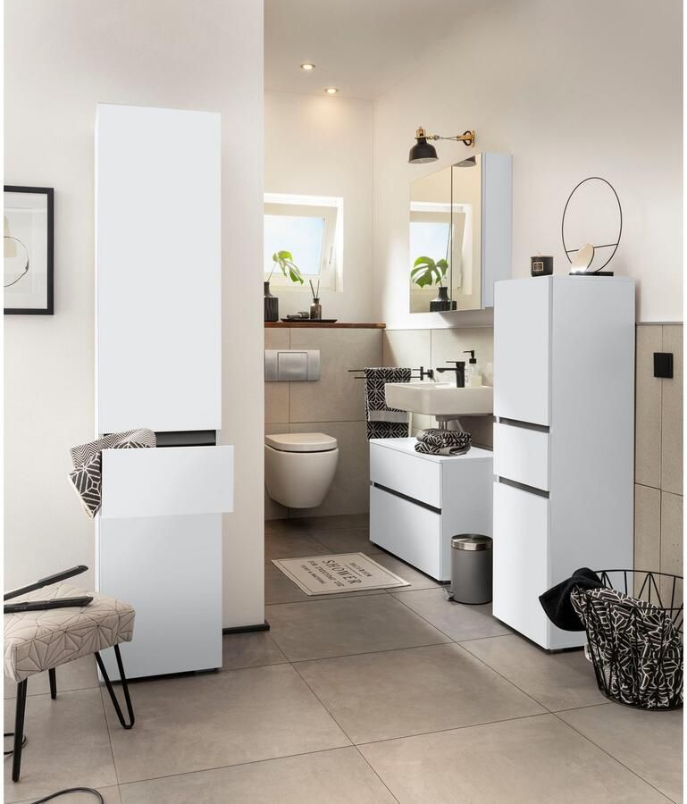 Home affaire Wastafelonderkast Wisla Sifon uitsparing push-to-open functie breedte 80 cm hoogte 55 cm