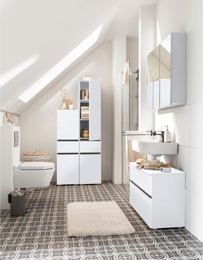 Home affaire Wastafelonderkast Wisla Sifon uitsparing push-to-open functie breedte 80 cm hoogte 55 cm - Foto 2