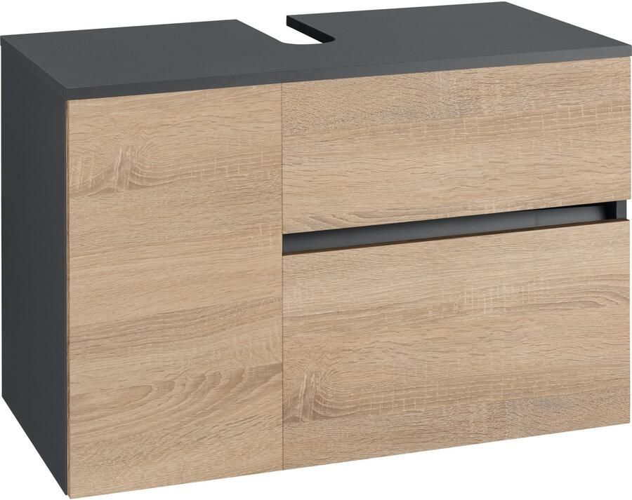 Home affaire Wastafelonderkast Wisla voor wandmontage sifonaansluiting push-to-open functie breedte 80 cm - Foto 3