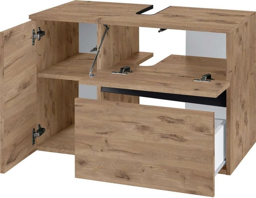 Home affaire Wastafelonderkast Wisla voor wandmontage sifonaansluiting push-to-open functie breedte 80 cm - Foto 4
