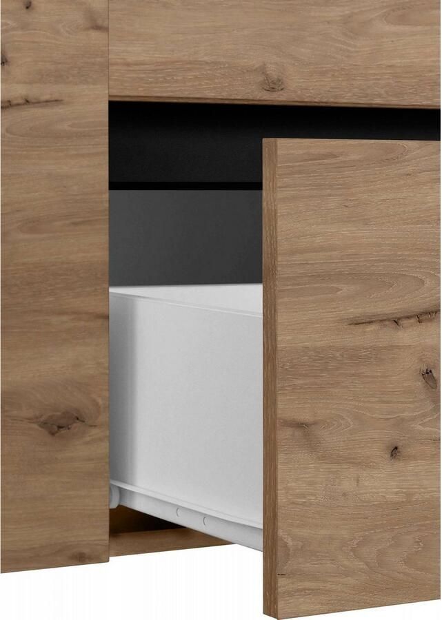 Home affaire Wastafelonderkast Wisla voor wandmontage sifonaansluiting push-to-open functie breedte 80 cm - Foto 4