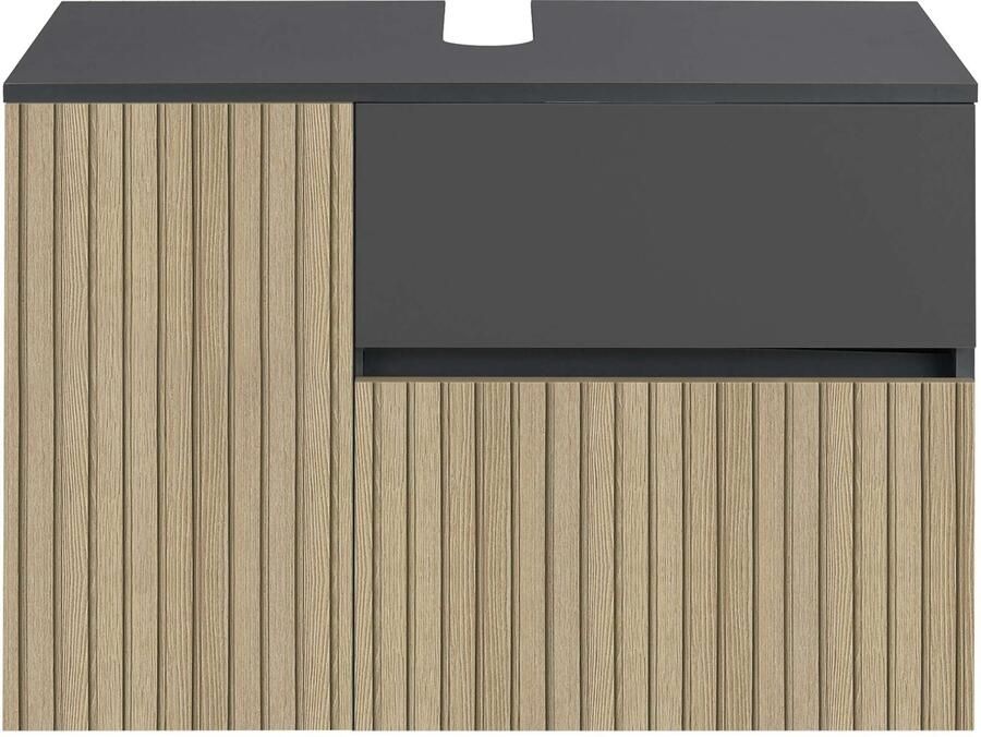 Home affaire Wastafelonderkast Wisla voor wandmontage sifonaansluiting push-to-open functie breedte 80 cm - Foto 8