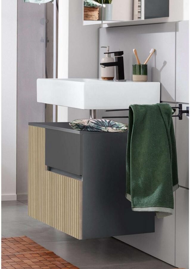 Home affaire Wastafelonderkast Wisla voor wandmontage sifonaansluiting push-to-open functie breedte 80 cm - Foto 5