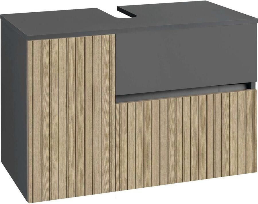 Home affaire Wastafelonderkast Wisla voor wandmontage sifonaansluiting push-to-open functie breedte 80 cm - Foto 2