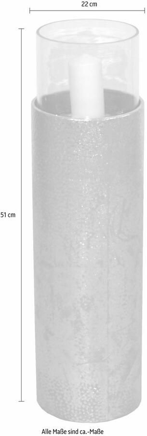 Home affaire Windlicht Staande lantaarn van metaal met glasinzet ideaal voor stompkaarsen (1 stuk) - Foto 6