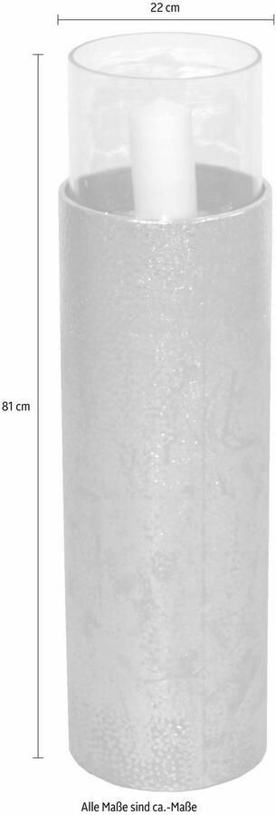 Home affaire Windlicht Staande lantaarn van metaal met glasinzet ideaal voor stompkaarsen (1 stuk) - Foto 6