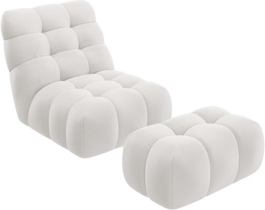 Home affaire XXL-fauteuil AURELIAN loveseat XXL met poef in set leesstoel relaxstoel met golfondersteuning fijne structuur grove structuur velours - Foto 8