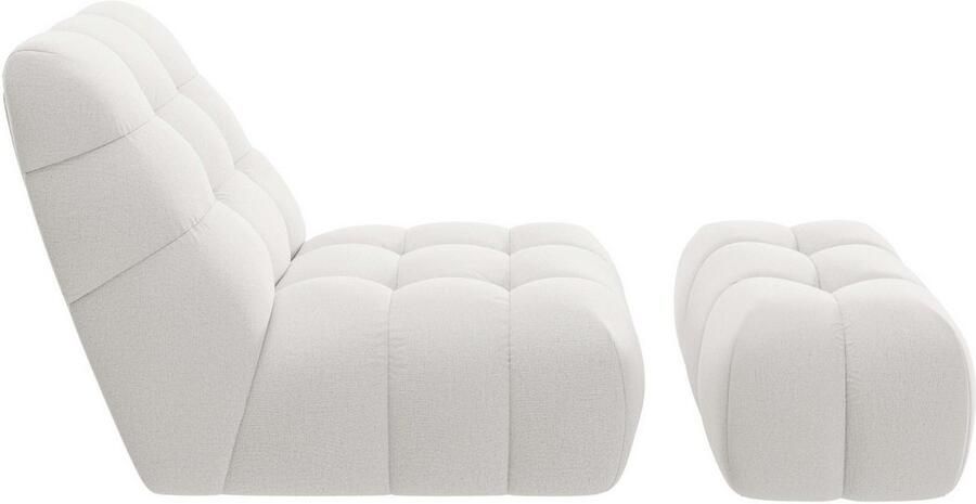 Home affaire XXL-fauteuil AURELIAN loveseat XXL met poef in set leesstoel relaxstoel met golfondersteuning fijne structuur grove structuur velours - Foto 6