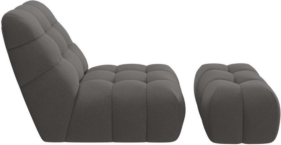 Home affaire XXL-fauteuil AURELIAN loveseat XXL met poef in set leesstoel relaxstoel met golfondersteuning fijne structuur grove structuur velours - Foto 5