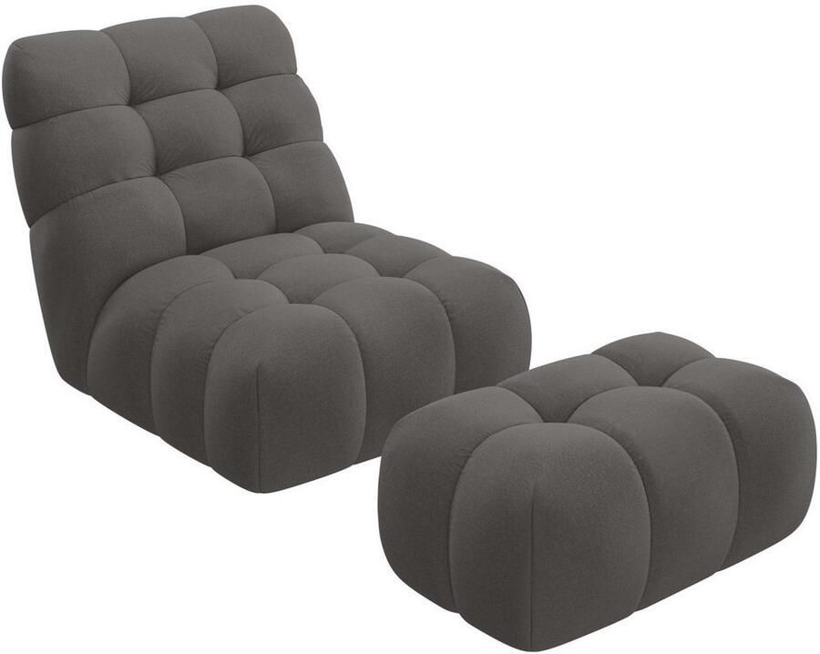 Home affaire XXL-fauteuil AURELIAN loveseat XXL met poef in set leesstoel relaxstoel met golfondersteuning fijne structuur grove structuur velours