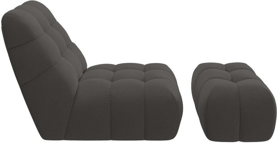 Home affaire XXL-fauteuil AURELIAN loveseat XXL met poef in set leesstoel relaxstoel met golfondersteuning fijne structuur grove structuur velours - Foto 5