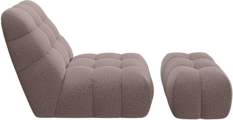 Home affaire XXL-fauteuil AURELIAN loveseat XXL met poef in set leesstoel relaxstoel met golfondersteuning fijne structuur grove structuur velours - Foto 6