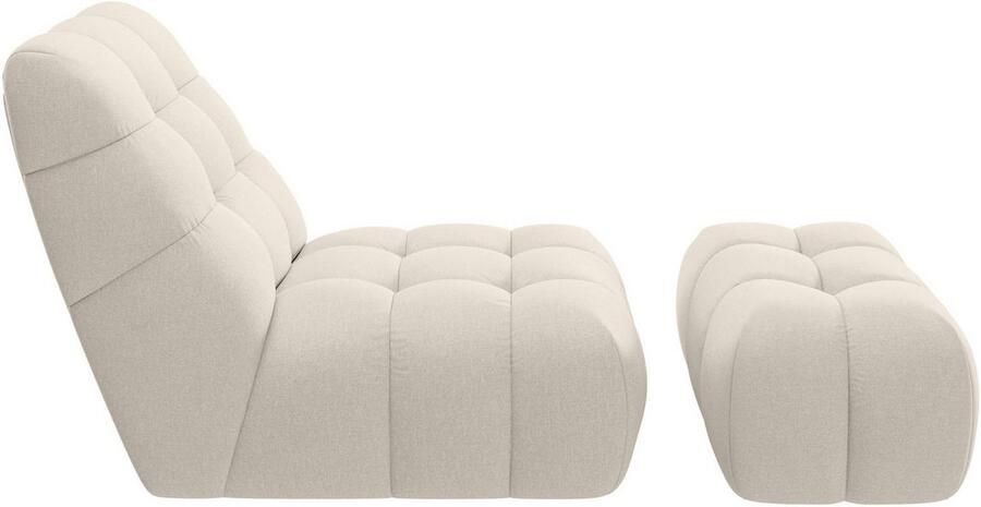 Home affaire XXL-fauteuil AURELIAN loveseat XXL met poef in set leesstoel relaxstoel met golfondersteuning fijne structuur grove structuur velours - Foto 6