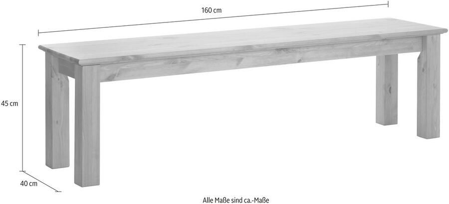 Home affaire Zitbank Breedte 120 cm van massief FSC -gecertificeerd dennenhout - Foto 2