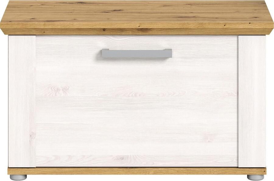 Home affaire Zitbank Cosenza Breedte 80 cm 1 Deurtje 2 Planken 2-kleurig in landelijke stijl bank schoenenbank garderobenbank halbank - Foto 8