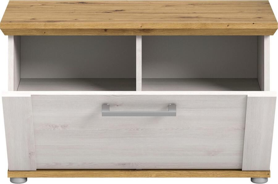 Home affaire Zitbank Cosenza Breedte 80 cm 1 Deurtje 2 Planken 2-kleurig in landelijke stijl bank schoenenbank garderobenbank halbank - Foto 9