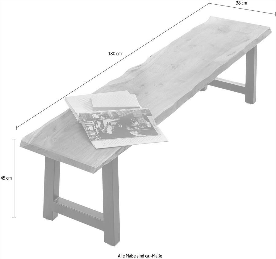 Home affaire Zitbank Manhattan in boomstam-look en frame in a-model