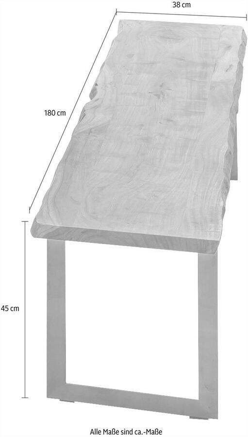 Home affaire Zitbank Manhattan in boomstam-look en frame u-model van edelstaal - Foto 3