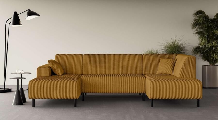 Home affaire Zithoek ARROS U-vorm met golfondersteuning afmetingen B D H: 300 163 81 cm incl. sierkussens met recamiere links rechts bestelbaar ook in cord - Foto 7