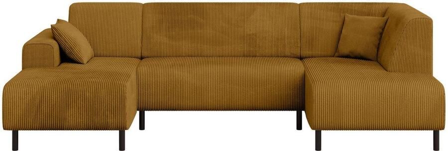 Home affaire Zithoek ARROS U-vorm met golfondersteuning afmetingen B D H: 300 163 81 cm incl. sierkussens met recamiere links rechts bestelbaar ook in cord - Foto 5