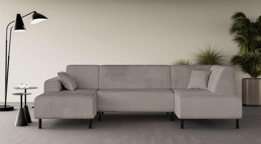 Home affaire Zithoek ARROS U-vorm met golfondersteuning afmetingen B D H: 300 163 81 cm incl. sierkussens met recamiere links rechts bestelbaar ook in cord - Foto 7