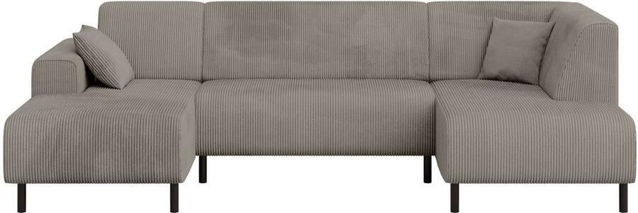 Home affaire Zithoek ARROS U-vorm met golfondersteuning afmetingen B D H: 300 163 81 cm incl. sierkussens met recamiere links rechts bestelbaar ook in cord - Foto 5