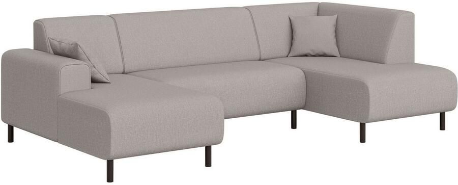 Home affaire Zithoek ARROS U-vorm met golfondersteuning afmetingen B D H: 300 163 81 cm incl. sierkussens met recamiere links rechts bestelbaar ook in cord - Foto 3