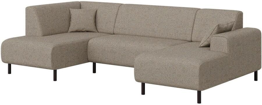 Home affaire Zithoek ARROS U-vorm met golfondersteuning afmetingen B D H: 300 163 81 cm incl. sierkussens met recamiere links rechts bestelbaar ook in cord - Foto 3