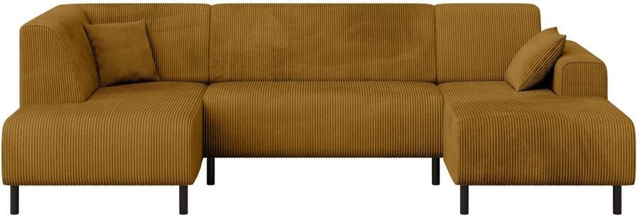 Home affaire Zithoek ARROS U-vorm met golfondersteuning afmetingen B D H: 300 163 81 cm incl. sierkussens met recamiere links rechts bestelbaar ook in cord - Foto 5