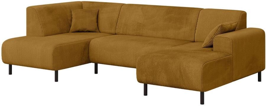 Home affaire Zithoek ARROS U-vorm met golfondersteuning afmetingen B D H: 300 163 81 cm incl. sierkussens met recamiere links rechts bestelbaar ook in cord - Foto 3