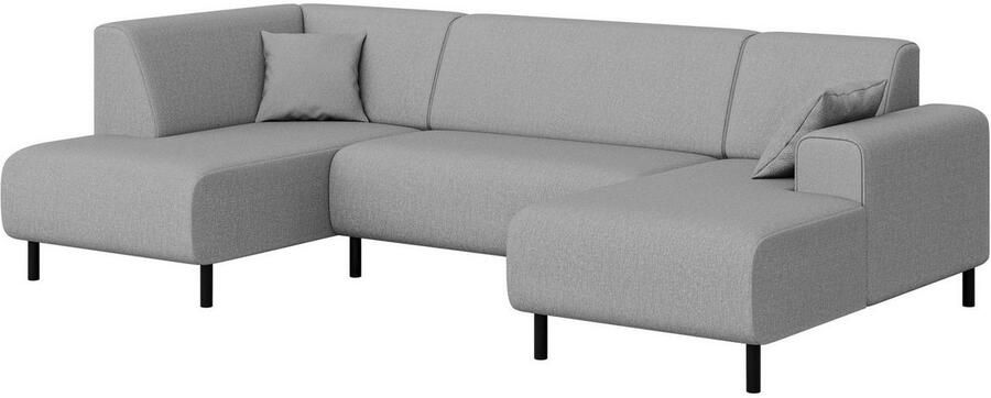 Home affaire Zithoek ARROS U-vorm met golfondersteuning afmetingen B D H: 300 163 81 cm incl. sierkussens met recamiere links rechts bestelbaar ook in cord - Foto 3