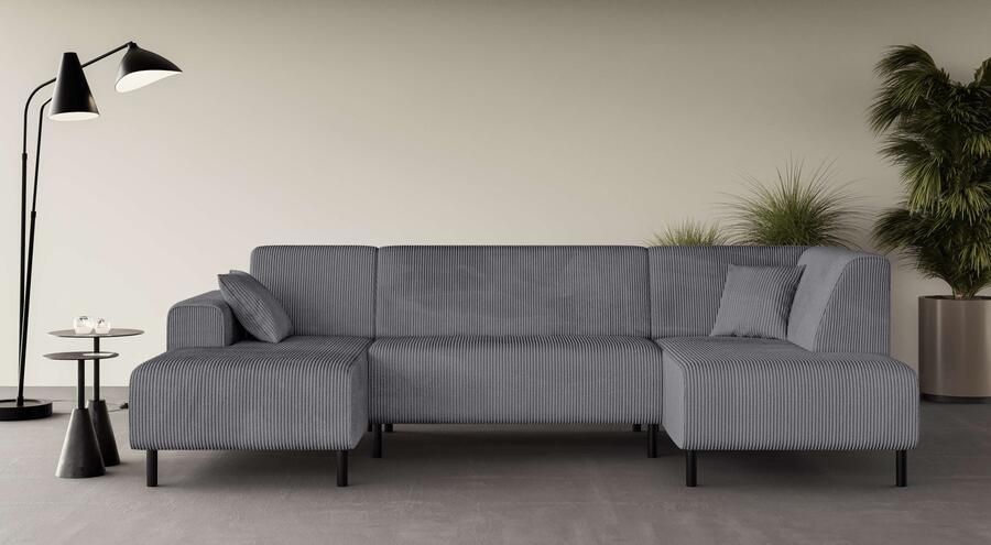 Home affaire Zithoek ARROS U-vorm met golfondersteuning afmetingen B D H: 300 163 81 cm incl. sierkussens met recamiere links rechts bestelbaar ook in cord - Foto 7