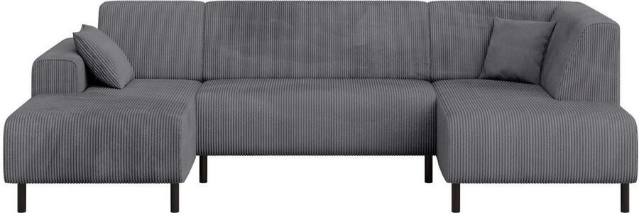 Home affaire Zithoek ARROS U-vorm met golfondersteuning afmetingen B D H: 300 163 81 cm incl. sierkussens met recamiere links rechts bestelbaar ook in cord - Foto 5