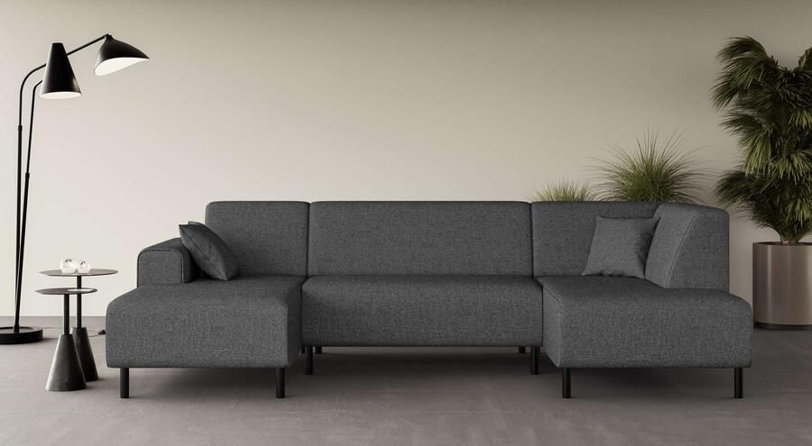 Home affaire Zithoek ARROS U-vorm met golfondersteuning afmetingen B D H: 300 163 81 cm incl. sierkussens met recamiere links rechts bestelbaar ook in cord - Foto 7