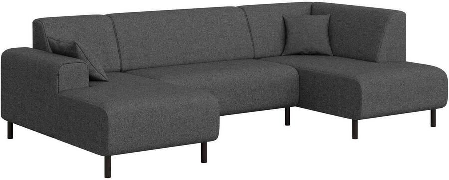 Home affaire Zithoek ARROS U-vorm met golfondersteuning afmetingen B D H: 300 163 81 cm incl. sierkussens met recamiere links rechts bestelbaar ook in cord - Foto 3