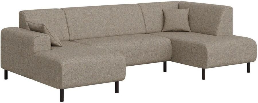 Home affaire Zithoek ARROS U-vorm met golfondersteuning afmetingen B D H: 300 163 81 cm incl. sierkussens met recamiere links rechts bestelbaar ook in cord - Foto 3