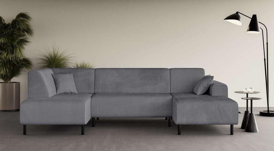 Home affaire Zithoek ARROS U-vorm met golfondersteuning afmetingen B D H: 300 163 81 cm incl. sierkussens met recamiere links rechts bestelbaar ook in cord - Foto 7