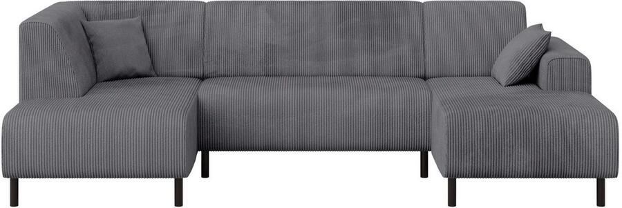 Home affaire Zithoek ARROS U-vorm met golfondersteuning afmetingen B D H: 300 163 81 cm incl. sierkussens met recamiere links rechts bestelbaar ook in cord - Foto 5