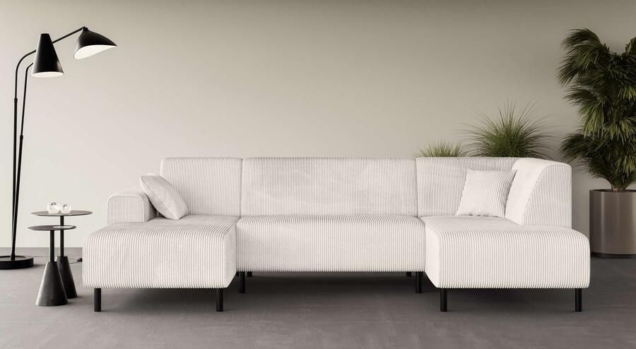 Home affaire Zithoek ARROS U-vorm met golfondersteuning afmetingen B D H: 300 163 81 cm incl. sierkussens met recamiere links rechts bestelbaar ook in cord - Foto 7