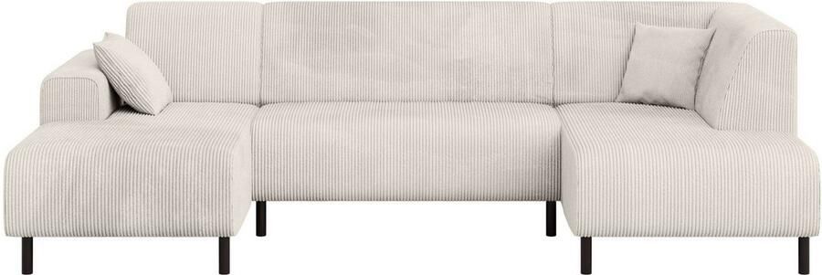 Home affaire Zithoek ARROS U-vorm met golfondersteuning afmetingen B D H: 300 163 81 cm incl. sierkussens met recamiere links rechts bestelbaar ook in cord - Foto 5