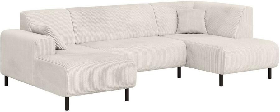 Home affaire Zithoek ARROS U-vorm met golfondersteuning afmetingen B D H: 300 163 81 cm incl. sierkussens met recamiere links rechts bestelbaar ook in cord - Foto 3