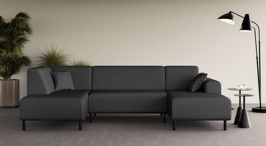 Home affaire Zithoek ARROS U-vorm met golfondersteuning afmetingen B D H: 300 163 81 cm incl. sierkussens met recamiere links rechts bestelbaar ook in cord - Foto 7