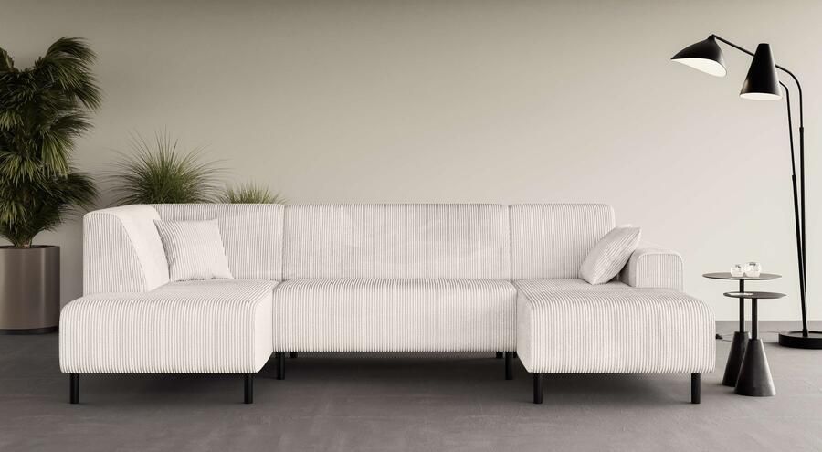 Home affaire Zithoek ARROS U-vorm met golfondersteuning afmetingen B D H: 300 163 81 cm incl. sierkussens met recamiere links rechts bestelbaar ook in cord - Foto 7