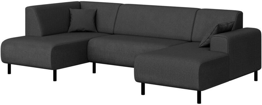 Home affaire Zithoek ARROS U-vorm met golfondersteuning afmetingen B D H: 300 163 81 cm incl. sierkussens met recamiere links rechts bestelbaar ook in cord - Foto 3