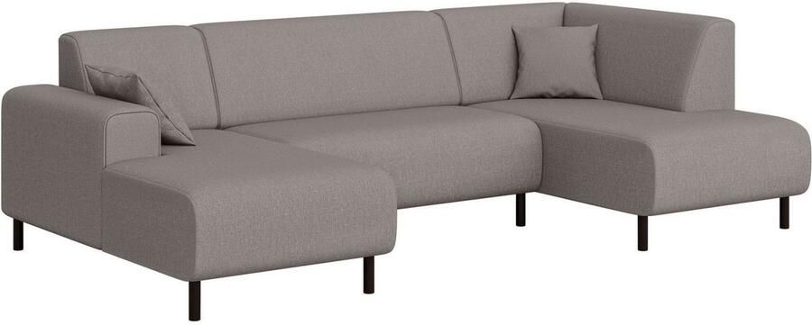 Home affaire Zithoek ARROS U-vorm met golfondersteuning afmetingen B D H: 300 163 81 cm incl. sierkussens met recamiere links rechts bestelbaar ook in cord - Foto 3